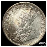 1936 India-British Silver 1/2 Rupee UNCIRCULATED