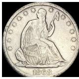 1868-S Silver Half Dollar NEARLY UNCIRCULATED