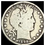 1898 Silver Barber Half Dollar HIGH GRADE