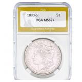 1890-S Morgan Silver Dollar PGA MS62+