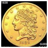 1838 $5 Gold Half Eagle UNCIRCULATED