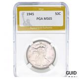 1945 Walking Liberty Half Dollar PGA MS65