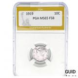 1919 Mercury Silver Dime PGA MS65 FSB