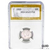 1920 Mercury Silver Dime PGA MS65 FSB