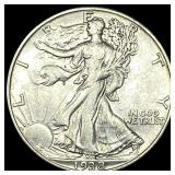 1938-D Silver Half Dollar Walking Liberty NEARLY U
