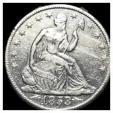 1853 Arrows Seated Liberty Half Dollar NEARLY UNCI