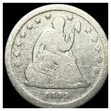 1859-S Silver Seated Liberty Quarter NICELY CIRCUL