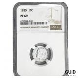 1955 Roosevelt Dime NGC PF69