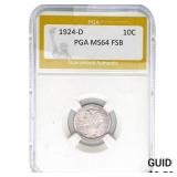 1924-D Mercury Silver Dime PGA MS64 FSB