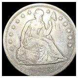 1842 Silver Seated Liberty Dollar NEARLY UNCIRCULA