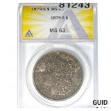 1879-S Morgan Silver Dollar ANACS MS63