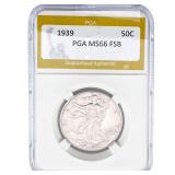1939 Walking Liberty Half Dollar PGA MS66 FSB
