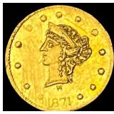 1871 California Gold 1/4 Dollar Token HIGH GRADE