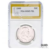 1949 Franklin Half Dollar PGA MS65 FBL