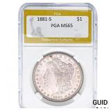 1881-S Morgan Silver Dollar PGA MS65