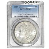 1884-O Morgan Silver Dollar PCGS MS65