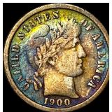 1900-S Silver Barber Dime LIGHTLY CIRCULATED