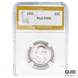 1955 Washington Silver Quarter PGA PF69
