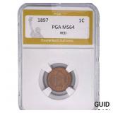 1897 Indian Head Cent PGA MS64 RED