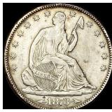 1873 Arrows Seated Liberty Half Dollar NEARLY UNCI