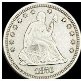1876-S Silver Seated Liberty Quarter CLOSELY UNCIR