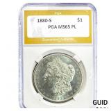 1880-S Morgan Silver Dollar PGA MS65 PL
