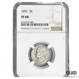 1951 Jefferson Nickel NGC PF68