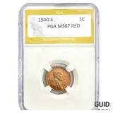1940-S Wheat Cent PGA MS67 RED