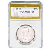 1949 Franklin Half Dollar PGA MS66 FBL
