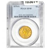 1870-S $5 Gold Half Eagle PCGS XF40