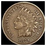 1871 Indian Head Cent NEARLY UNCIRCULATED