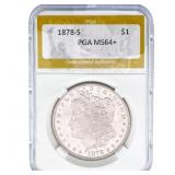 1878-S Morgan Silver Dollar PGA MS64+