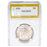 1938 Walking Liberty Half Dollar PGA MS65