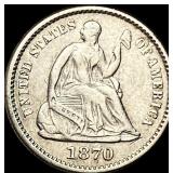 1870 Seated Liberty Half Dime CLOSELY UNCIRCULATED