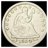1854 Arrows Seated Liberty Quarter LIGHTLY CIRCULA