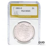 1902-O Morgan Silver Dollar PGA MS65