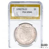 1880/79-CC Morgan Silver Dollar PGA MS65