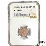 1955 Wheat Cent NGC MS63 BN DDO