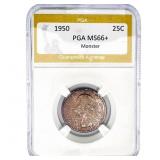 1950 Washington Silver Quarter PGA MS66+ Monster