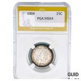 1904 Barber Quarter PGA MS64