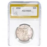 1934 Walking Liberty Half Dollar PGA MS65