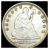 1873 Silver Seated Liberty Quarter (Arrows) CHOICE