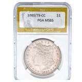 1880/79-CC Morgan Silver Dollar PGA MS65