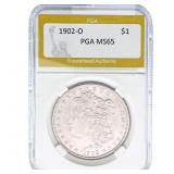 1902-O Morgan Silver Dollar PGA MS65