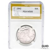 1942 Walking Liberty Half Dollar PCG MS66