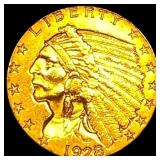 1928 Indian Head $2.50 Gold Quarter Eagle CLOSELY