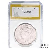 1923-S Silver Peace Dollar PGA MS64