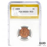 1909 Wheat Cent PGA MS66+ RED