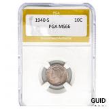 1940-S Mercury Silver Dime PGA MS66