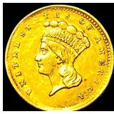 1856 Gold $1 Indian Princess Type 3 ABOUT  UNCIRC